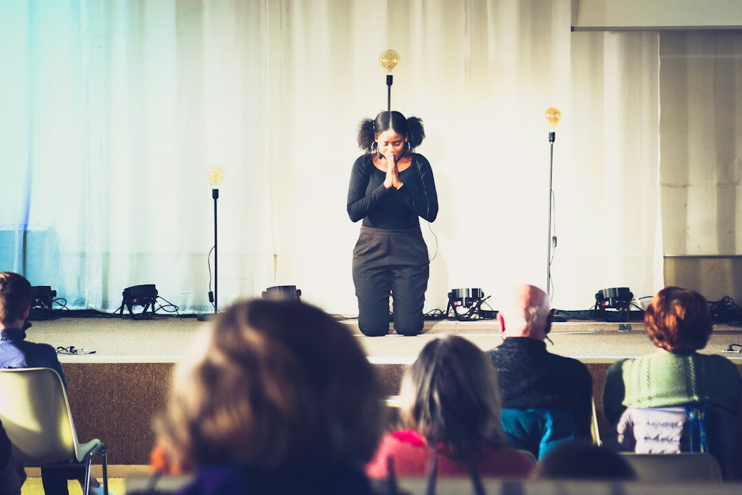 confident professional speaking