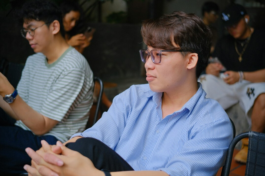 person listening attentively in conversation
